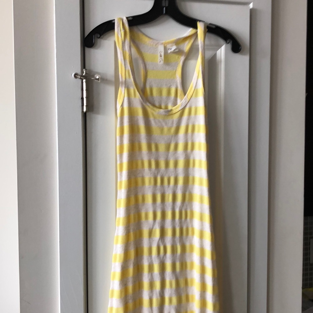 Yellow and white striped maxi dress size S